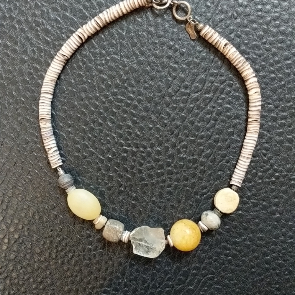 Natural gemstone and crystal necklace